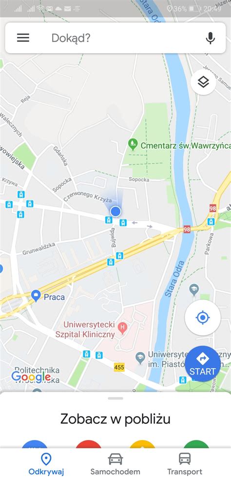 Jak pobrac pinezkę z Google Maps Swyft