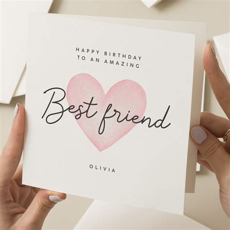 Best Friend Birthday Card, Personalised Best Friend Card, Birthday Card ...