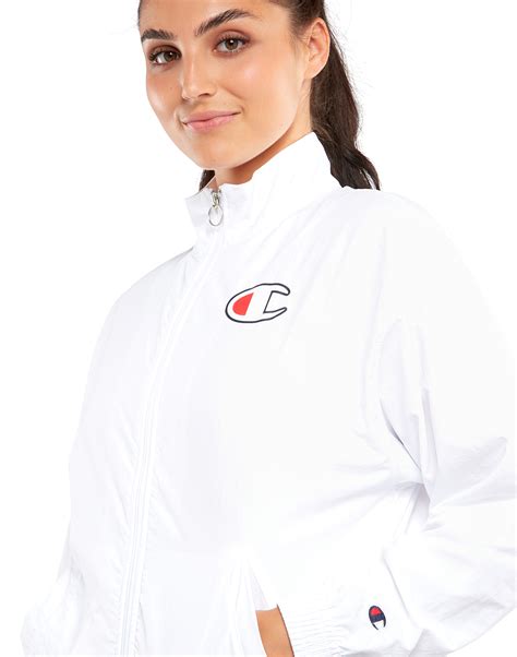 Champion Womens Full Zip Jacket White Life Style Sports Ie