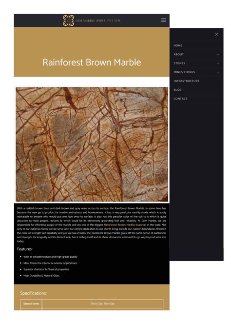 Ppt Rainforest Brown Marble Exporter Powerpoint Presentation Free