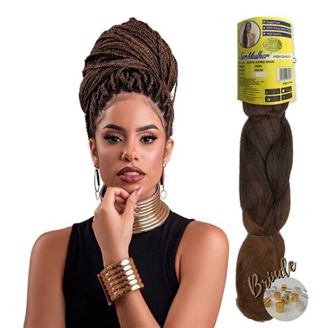 Super Jumbo Para Tran As Box Braids Ser Mulher Cm Gramas Cabelo