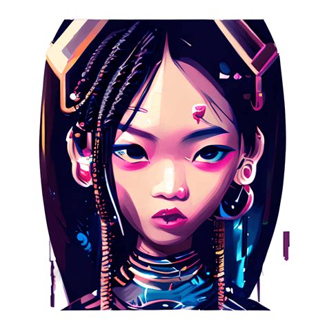 Cyberpunk Asian Girl Graphic · Creative Fabrica