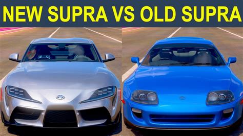 Forza Horizon Drag Race Toyota Supra Rz Vs Toyota Supra Gr Stock