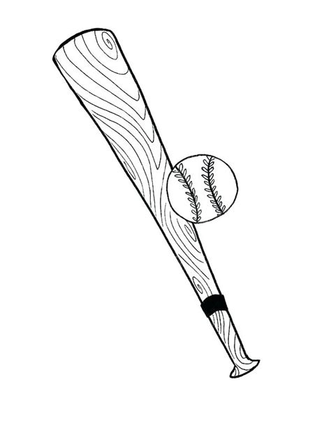 Baseball Bat Coloring Page At Free Printable