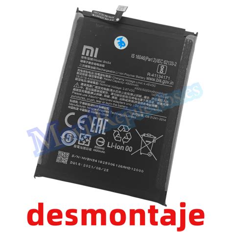 Bater A Bn Para Xiaomi Redmi Note Redmi Redmi X G De