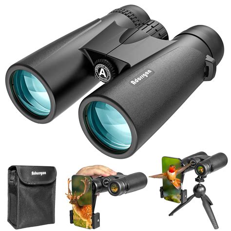 Adorrgon 12x42 Hd Binoculars For Adults High Powered With Phone Adapter And Tripod Large View