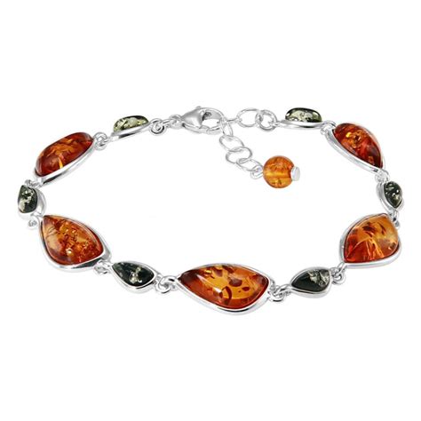 Bracelet Argent Et Ambre 2 Couleurs Ref 47597