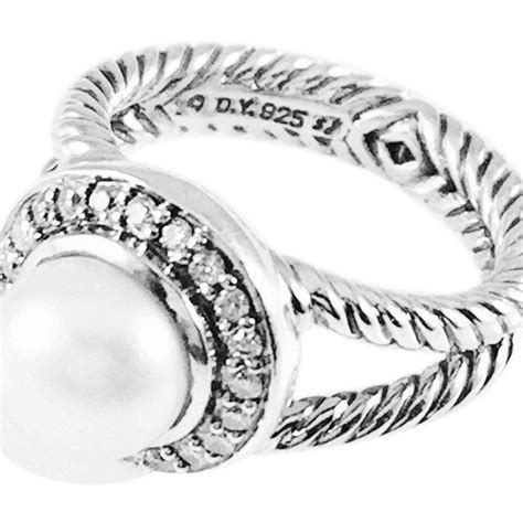 David Yurman Pearl And Diamond Cable Ring Oliver Jewellery