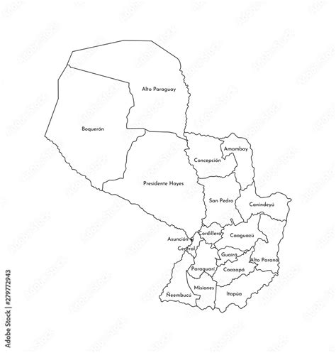 Vector Isolated Illustration Of Simplified Administrative Map Of