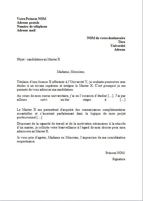 Lettre de motivation pour un master modèle et conseils Terrafemina