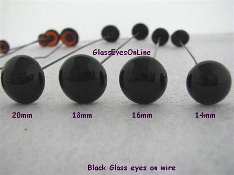 1 Pair 14mm To 24mm Black Glass Eyes On Wire For Teddy Bear Doll Sculpture 201 Ebay