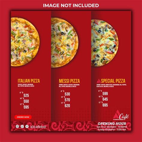 Premium Vector | Red pizza post