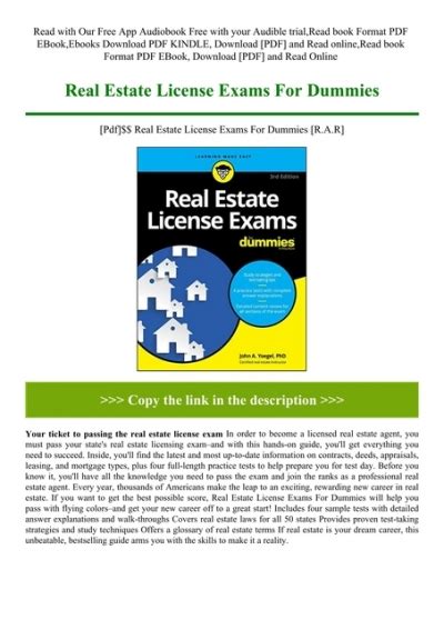 Pdf Real Estate License Exams For Dummies R A R