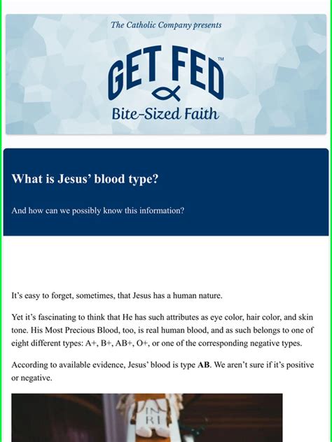 Trinity Road Websites: What is Jesus’ blood type? | Milled