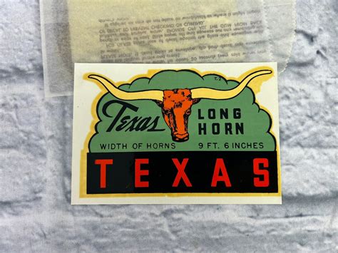 Vintage Texas Longhorn Decal by Lindgren-turner - Etsy