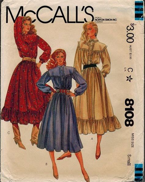 McCall S 8108 80s Gunne Sax DRESS Vintage Sewing Pattern Uncut FF