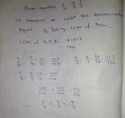 Arrange The Following Rational Number In Ascending Order I 1 3 4 3