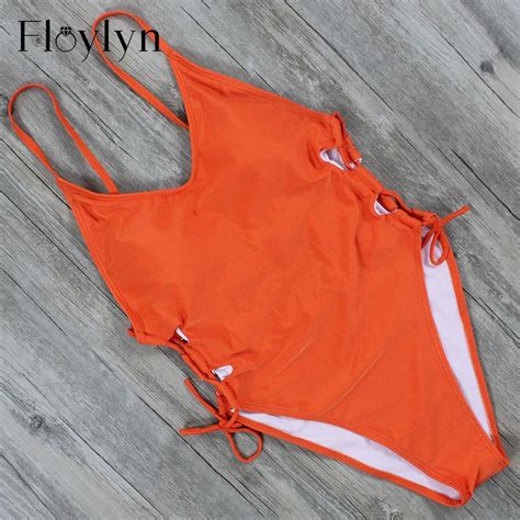 Floylyn High Cut Brazilian Swimwear One Piece Bandage Sexy Beach