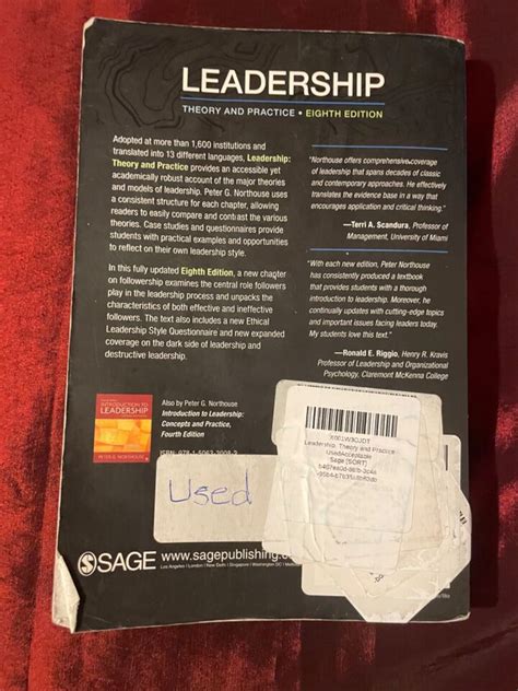 Leadership Theory And Practice By Peter G Northouse Paperback