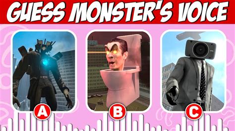 Guess The Monsters Voice 1 Skibidi Toilet💩 Youtube