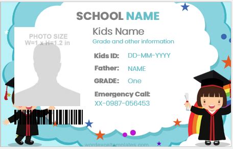 Kids School ID Badge Templates | Download Edit & Print