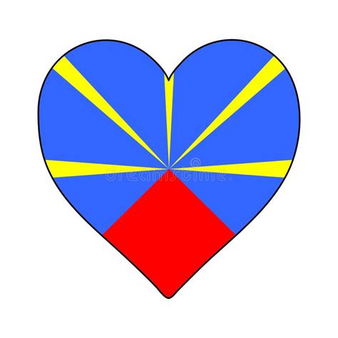 Reunion Heart Shape Flag Love Reunion Visit Reunion Eastern Africa