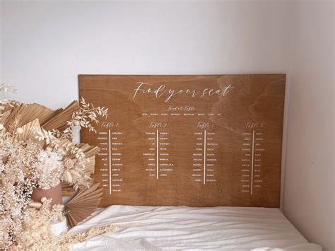 Seating Chart Find Your Seat Wooden Wedding Guest Seating Etsy Australia