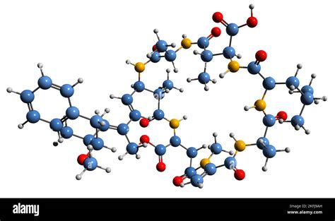 3D Aufnahme Der Skelettformel Von Microcystin LA Molekulare Chemische