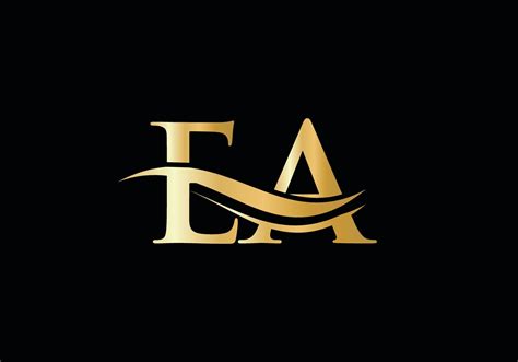 Initial Ea Letter Linked Logo Vector Template Swoosh Letter Ea Logo