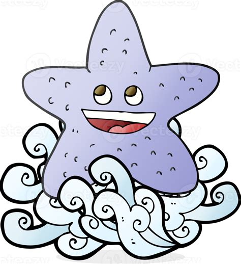 Hand Drawn Cartoon Starfish 39376877 Png