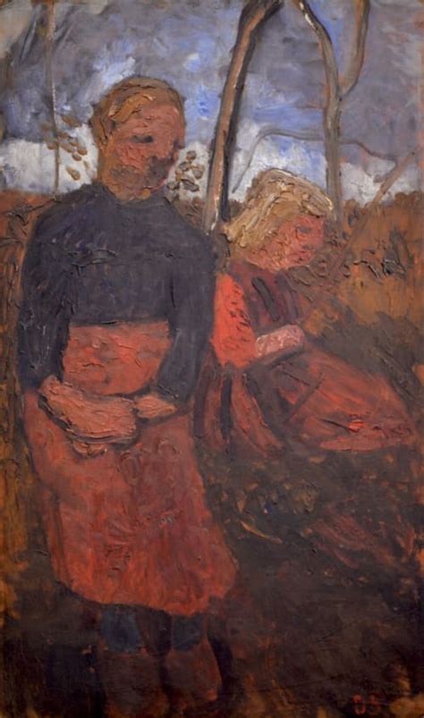 Paula Modersohn Becker Zwei sitzende Mädchen in der Landschaft Two