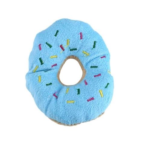 Donut Dog Toy Plush 45 Squeaky Pinkbluebrown Dog Treat Toys