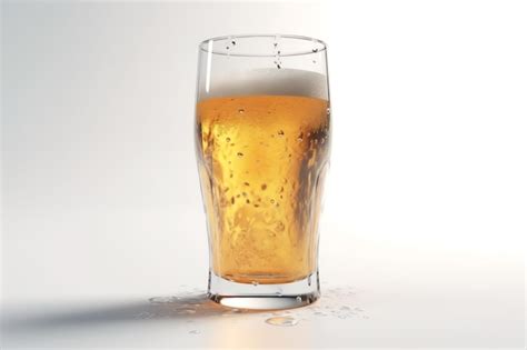 Un Vaso De Cerveza Con Espuma Foto Premium