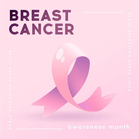 Premium Vector Breast Cancer Awareness Month Banner With Pink Ribbon