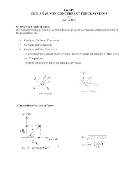 Pdf Unit Iv Coplanar Non Concurrent Force Coplanar Non Concurrent