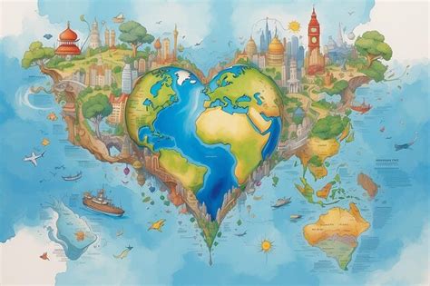 Premium Photo The World Is In A Heart