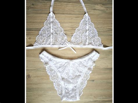 White Lace Lingerie Set Sissy Crossdresser Transgender Etsy