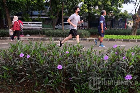 Berolahraga Di Tempat Umum Saat Ppkm Level Foto