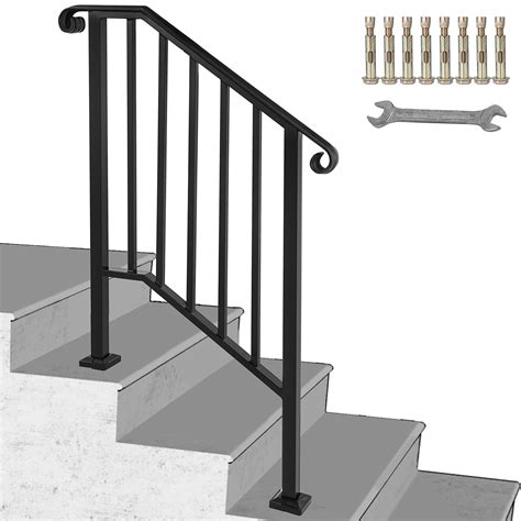 VEVORbrand Handrail For Stairs Fits 2 Or 3 Steps Outdoor Wrought Iron