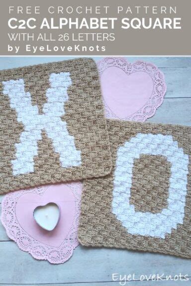 Free Crochet Pattern C2c Alphabet Square · Free Crochet Patterns