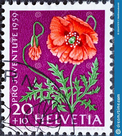 Switzerland Circa A Postage Stamp Printed In The Swiss Showing