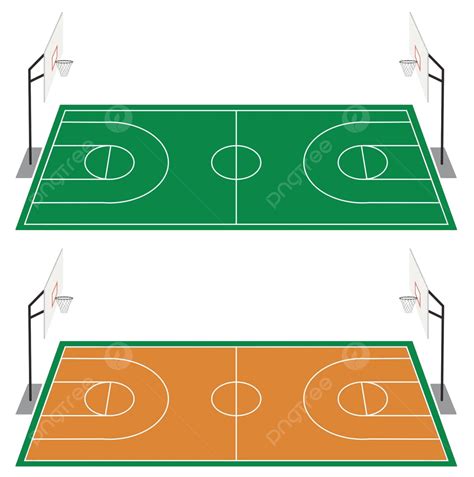 Conjunto De Dos Canchas De Baloncesto Dos Imágenes Prediseñadas Vector Png Dos Arte Clipart