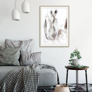 Woman Sketch Fine Art Print Charcoal Drawing Wall Art Print Nude Woman Silhouette Graphic