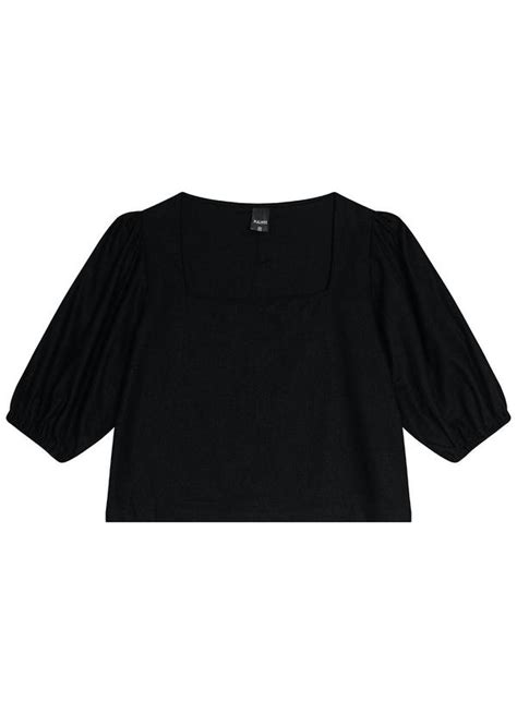 Blusa Feminina Cropped Em Viscolinho Preto Malwee