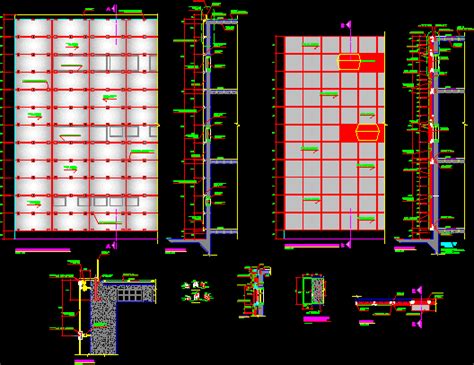 Detalles Constructivos De Muro De Vidrio En DWG 345 66 KB Librería CAD