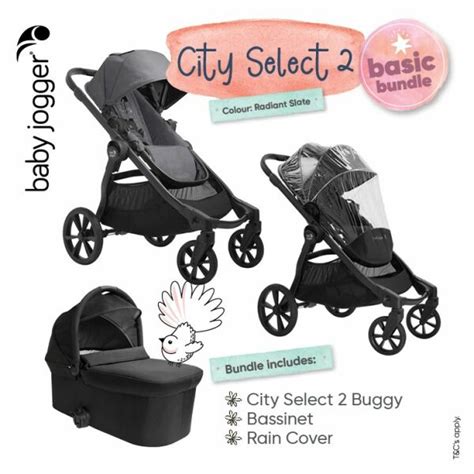 Baby Jogger City Select 2 Basic Bundle Radiant Slate Baby On The Move