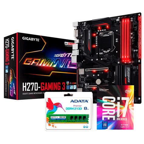 Kit Core I7 7700k 7ª Gen Ram 8gb Ddr4 Mother Gaming 3 1390000