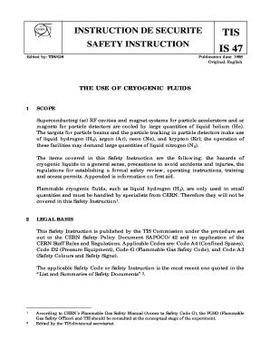 Fillable Online Lhc Proj Qawg Web Cern Instruction De Securite Safety