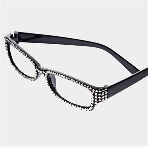 Rectangular Crystal Reading Glasses Black Diamond It Looks Good On