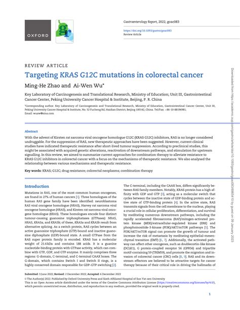 PDF Targeting KRAS G12C Mutations In Colorectal Cancer